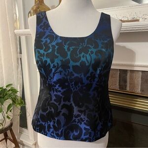 Kasper Classic Floral Jacquard Cocktail Zip Side Pullover Sleeveless Size 6P